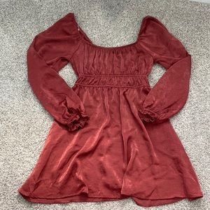 Altar’d State | Ruffled Long Sleeve Silk Dress